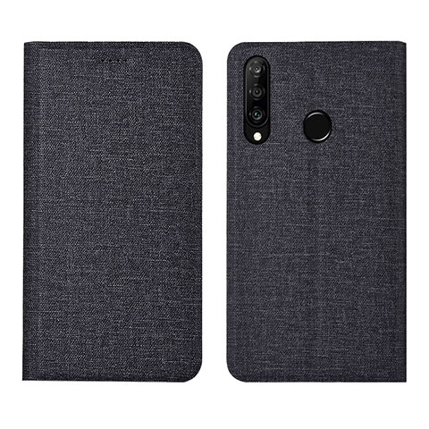 Custodia Portafoglio In stoffa con Supporto H01 per Huawei Nova 4e Nero