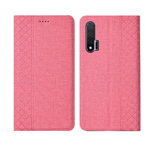 Custodia Portafoglio In stoffa con Supporto H01 per Huawei Nova 6 5G Rosa