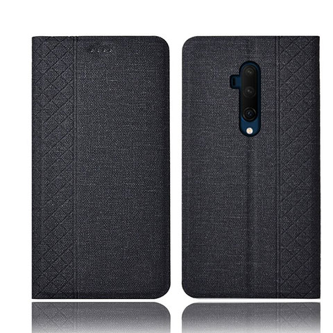 Custodia Portafoglio In stoffa con Supporto H01 per OnePlus 7T Pro Nero