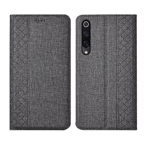 Custodia Portafoglio In stoffa con Supporto H01 per Xiaomi Mi A3 Grigio