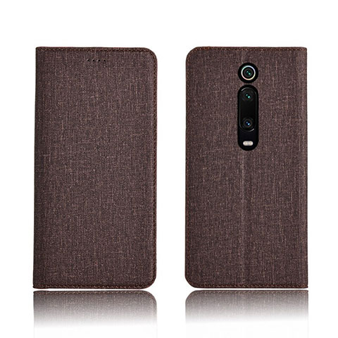 Custodia Portafoglio In stoffa con Supporto H01 per Xiaomi Redmi K20 Pro Marrone