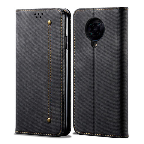 Custodia Portafoglio In stoffa con Supporto H01 per Xiaomi Redmi K30 Pro 5G Nero