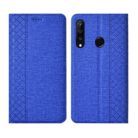 Custodia Portafoglio In stoffa con Supporto H02 per Huawei Nova 4e Blu