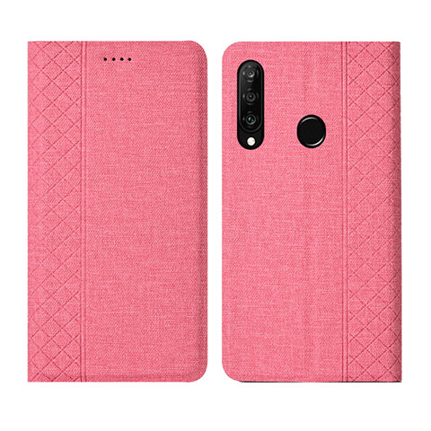 Custodia Portafoglio In stoffa con Supporto H02 per Huawei P30 Lite XL Rosa