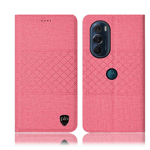 Custodia Portafoglio In stoffa con Supporto H12P per Motorola Moto Edge 30 Pro 5G Rosa