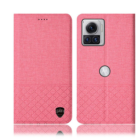 Custodia Portafoglio In stoffa con Supporto H12P per Motorola Moto Edge 30 Ultra 5G Rosa