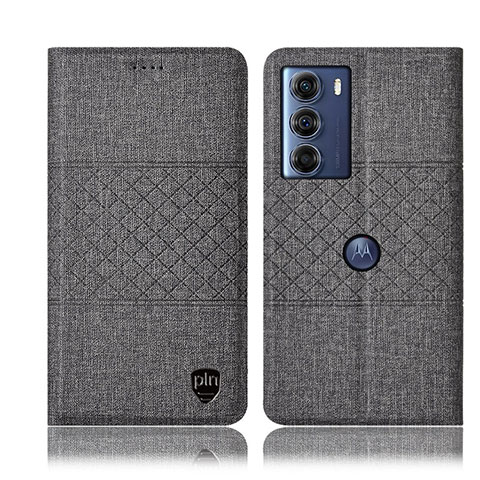 Custodia Portafoglio In stoffa con Supporto H12P per Motorola Moto Edge S30 5G Grigio