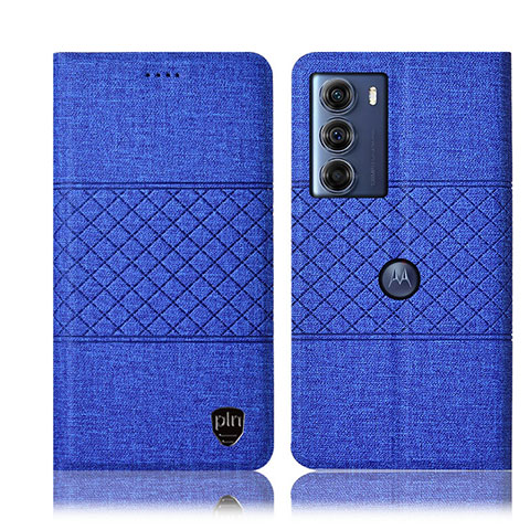 Custodia Portafoglio In stoffa con Supporto H12P per Motorola Moto G200 5G Blu