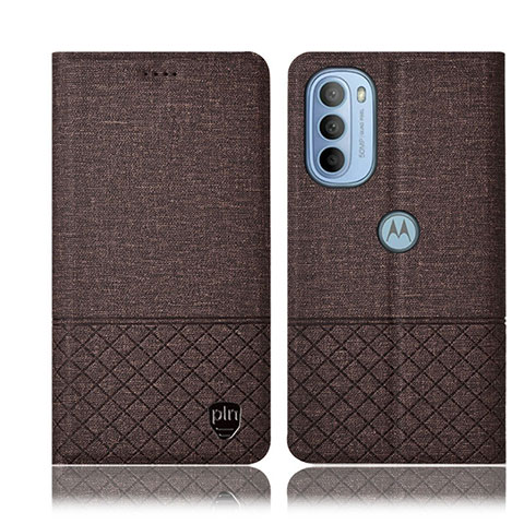 Custodia Portafoglio In stoffa con Supporto H12P per Motorola Moto G41 Marrone