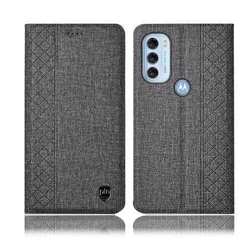 Custodia Portafoglio In stoffa con Supporto H12P per Motorola Moto G71 5G Grigio