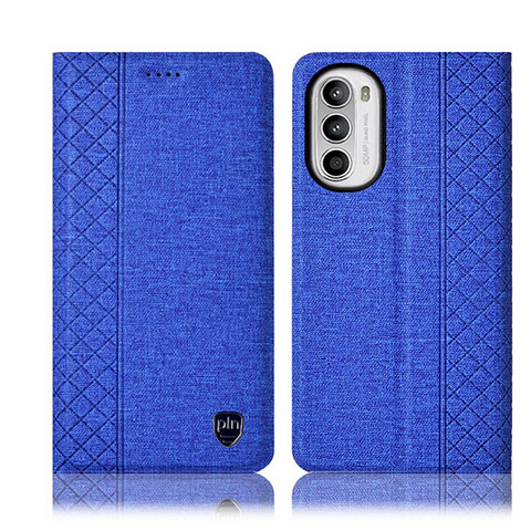 Custodia Portafoglio In stoffa con Supporto H12P per Motorola Moto G82 5G Blu