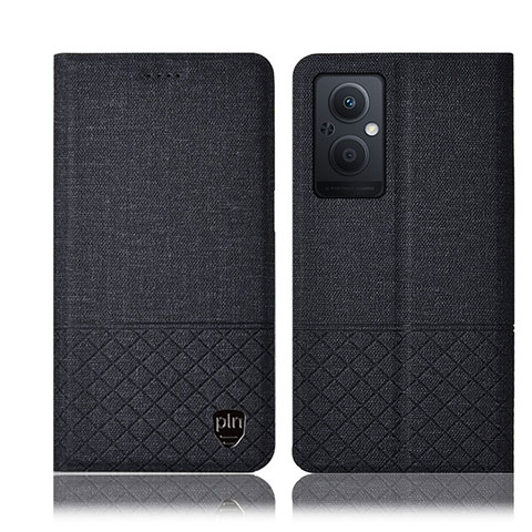 Custodia Portafoglio In stoffa con Supporto H12P per OnePlus Nord N20 5G Nero