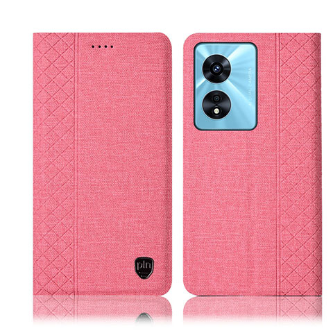 Custodia Portafoglio In stoffa con Supporto H12P per Oppo A18 Rosa