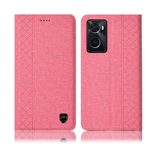 Custodia Portafoglio In stoffa con Supporto H12P per Oppo A36 Rosa