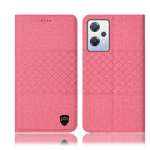 Custodia Portafoglio In stoffa con Supporto H12P per Oppo K10X 5G Rosa