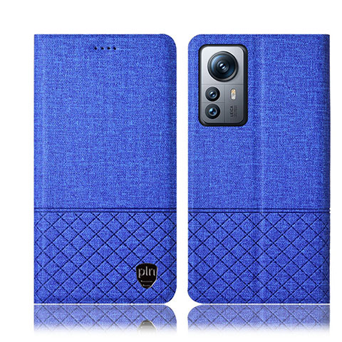 Custodia Portafoglio In stoffa con Supporto H12P per Xiaomi Mi 12 Lite 5G Blu