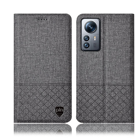 Custodia Portafoglio In stoffa con Supporto H12P per Xiaomi Mi 12 Lite 5G Grigio