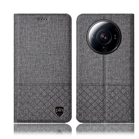 Custodia Portafoglio In stoffa con Supporto H12P per Xiaomi Mi 12S Ultra 5G Grigio