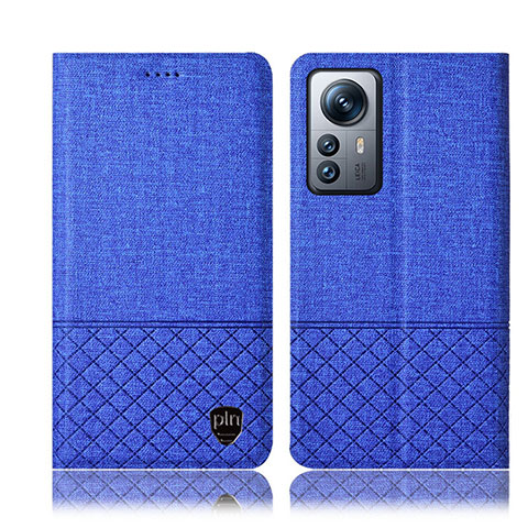 Custodia Portafoglio In stoffa con Supporto H12P per Xiaomi Mi 12X 5G Blu