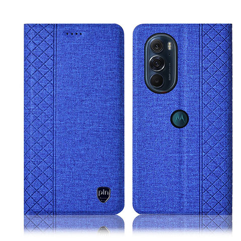 Custodia Portafoglio In stoffa con Supporto H13P per Motorola Moto Edge 30 Pro 5G Blu