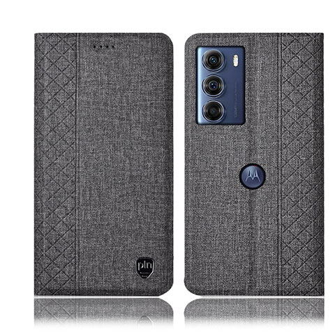 Custodia Portafoglio In stoffa con Supporto H13P per Motorola Moto Edge S30 5G Grigio