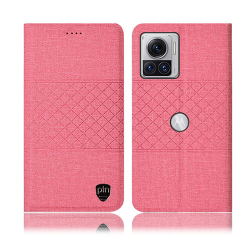 Custodia Portafoglio In stoffa con Supporto H13P per Motorola Moto Edge X30 Pro 5G Rosa