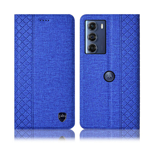 Custodia Portafoglio In stoffa con Supporto H13P per Motorola Moto G200 5G Blu