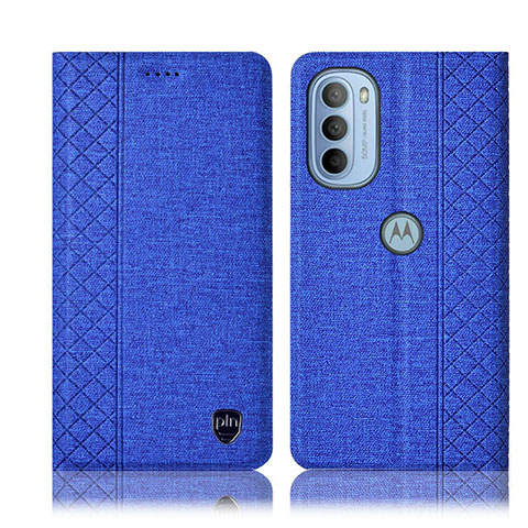 Custodia Portafoglio In stoffa con Supporto H13P per Motorola Moto G31 Blu