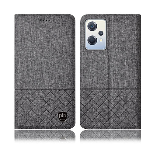 Custodia Portafoglio In stoffa con Supporto H13P per OnePlus Nord CE 2 Lite 5G Grigio