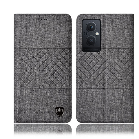 Custodia Portafoglio In stoffa con Supporto H13P per OnePlus Nord N20 5G Grigio