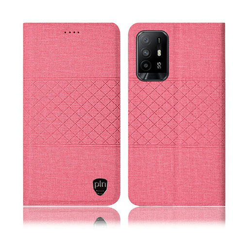 Custodia Portafoglio In stoffa con Supporto H13P per Oppo A95 5G Rosa