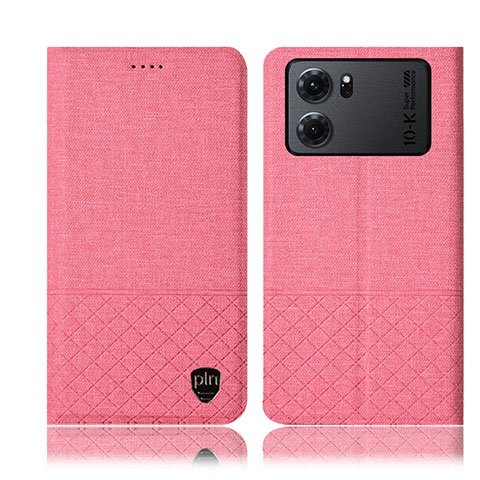 Custodia Portafoglio In stoffa con Supporto H13P per Oppo K10 5G Rosa