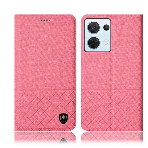 Custodia Portafoglio In stoffa con Supporto H13P per Oppo Reno9 5G Rosa