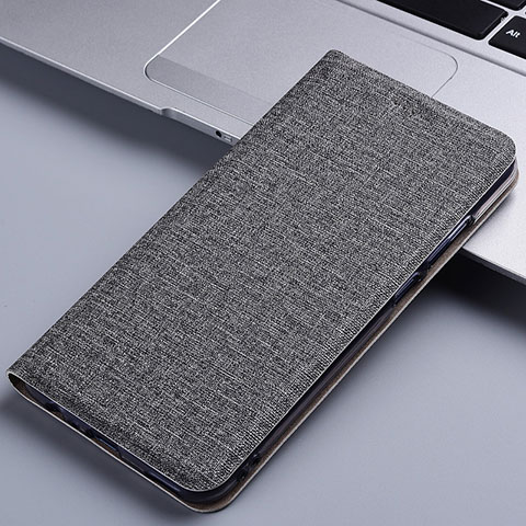 Custodia Portafoglio In stoffa con Supporto H13P per Xiaomi Redmi Note 9S Grigio