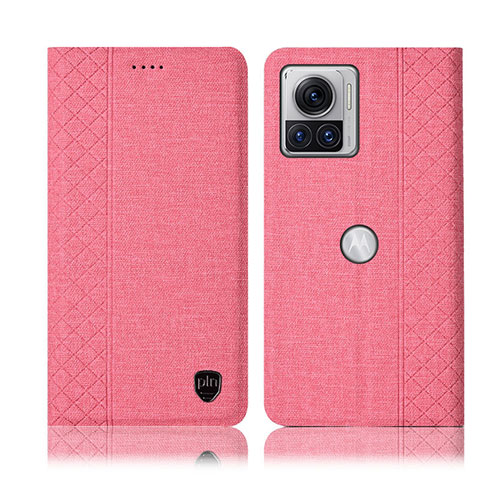 Custodia Portafoglio In stoffa con Supporto H14P per Motorola Moto Edge 30 Ultra 5G Rosa