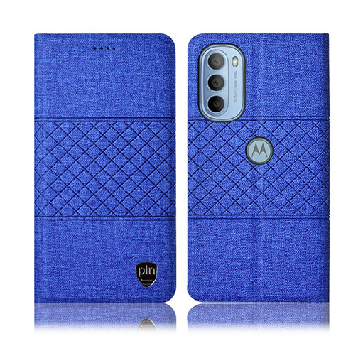 Custodia Portafoglio In stoffa con Supporto H14P per Motorola Moto G41 Blu