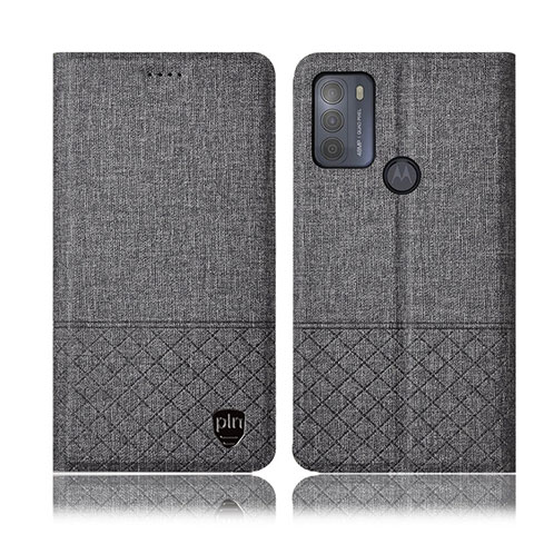 Custodia Portafoglio In stoffa con Supporto H14P per Motorola Moto G50 Grigio