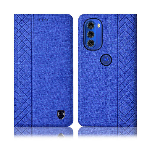 Custodia Portafoglio In stoffa con Supporto H14P per Motorola Moto G51 5G Blu