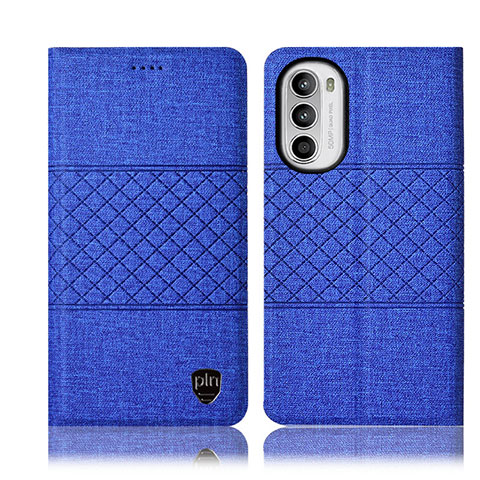 Custodia Portafoglio In stoffa con Supporto H14P per Motorola Moto G82 5G Blu