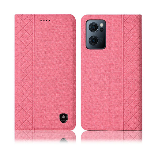 Custodia Portafoglio In stoffa con Supporto H14P per Oppo Find X5 Lite 5G Rosa