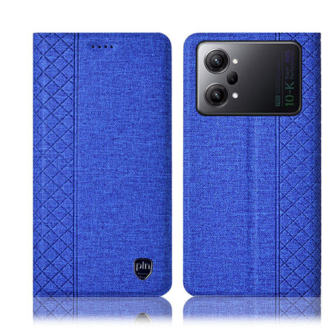 Custodia Portafoglio In stoffa con Supporto H14P per Oppo K10 Pro 5G Blu