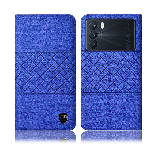 Custodia Portafoglio In stoffa con Supporto H14P per Oppo K9 Pro 5G Blu