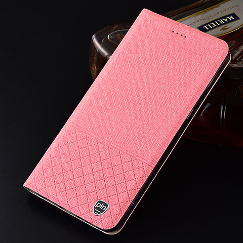 Custodia Portafoglio In stoffa con Supporto H14P per Samsung Galaxy S22 Ultra 5G Rosa