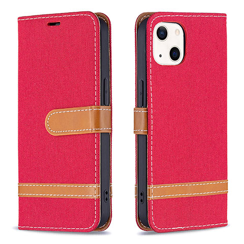 Custodia Portafoglio In stoffa con Supporto per Apple iPhone 13 Mini Rosso