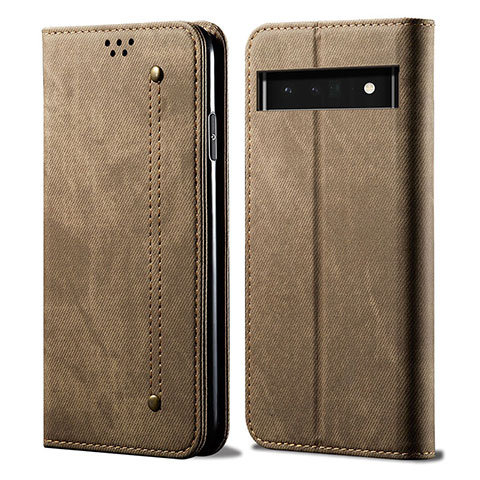 Custodia Portafoglio In stoffa con Supporto per Google Pixel 6 5G Khaki