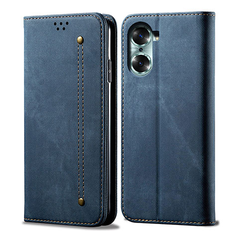 Custodia Portafoglio In stoffa con Supporto per Huawei Honor 60 Pro 5G Blu