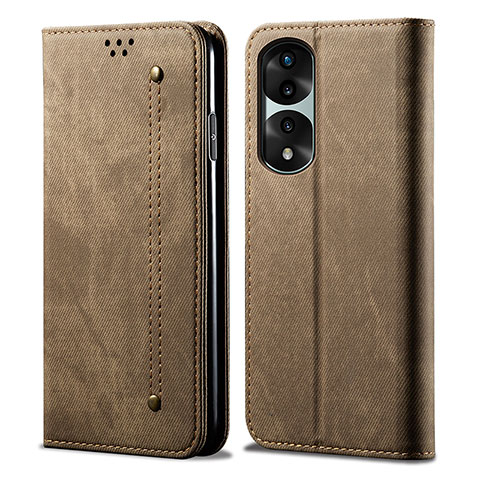 Custodia Portafoglio In stoffa con Supporto per Huawei Honor 70 Pro+ Plus 5G Khaki