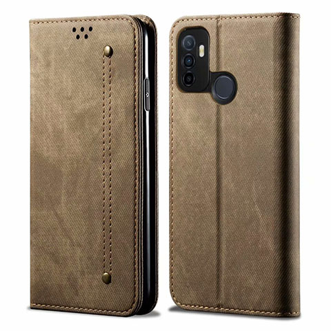 Custodia Portafoglio In stoffa con Supporto per Oppo A33 Khaki