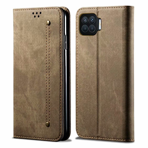 Custodia Portafoglio In stoffa con Supporto per Oppo A73 (2020) Khaki