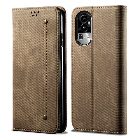 Custodia Portafoglio In stoffa con Supporto per Oppo Reno10 Pro+ Plus 5G Khaki